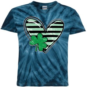 Shamrock Heart St Patrick Day Cute Kids Tie-Dye T-Shirt