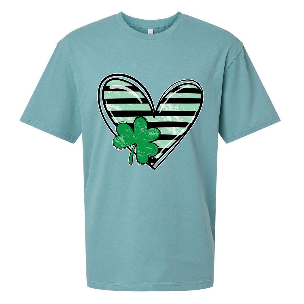Shamrock Heart St Patrick Day Cute Sueded Cloud Jersey T-Shirt