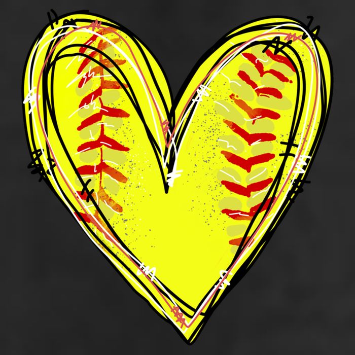 Softball Heart Softball Game Day Softball Mom Lovers Gift 7 Panel Mesh Trucker Snapback Hat