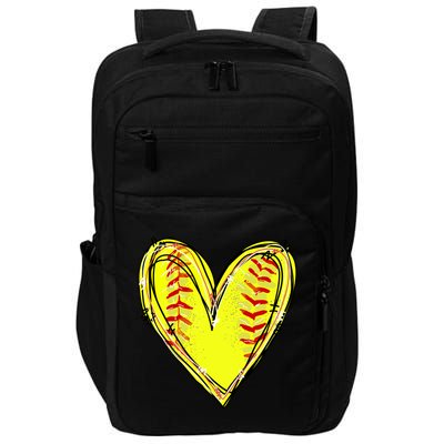 Softball Heart Softball Game Day Softball Mom Lovers Gift Impact Tech Backpack