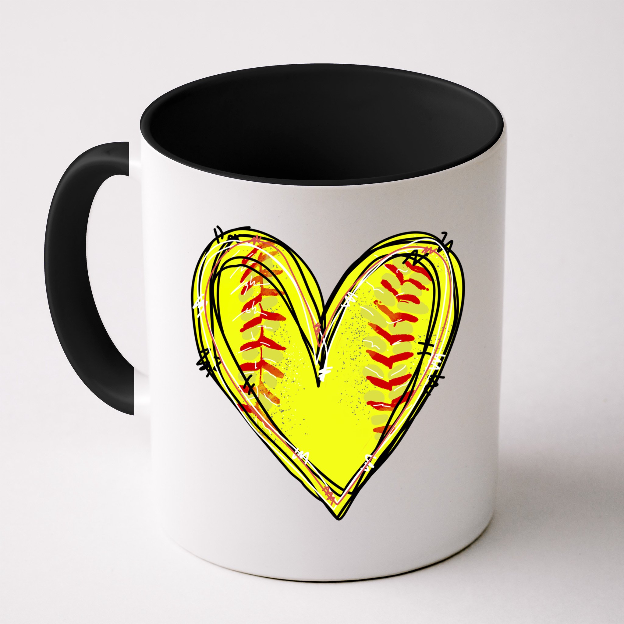 Softball Heart Softball Game Day Softball Mom Lovers Gift Mug