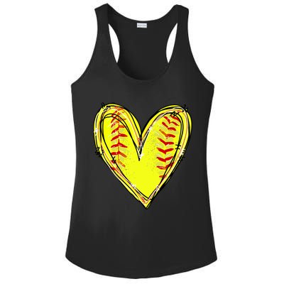 Softball Heart Softball Game Day Softball Mom Lovers Gift Ladies PosiCharge Competitor Racerback Tank