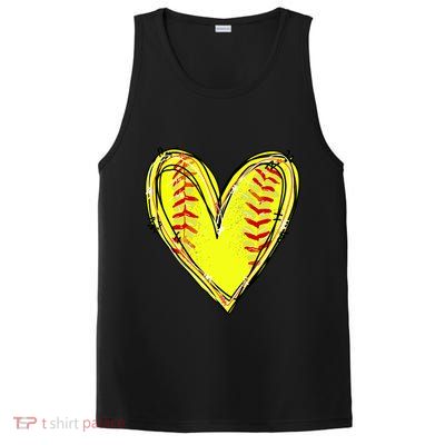 Softball Heart Softball Game Day Softball Mom Lovers Gift PosiCharge Competitor Tank