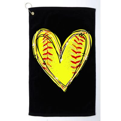 Softball Heart Softball Game Day Softball Mom Lovers Gift Golf Towel