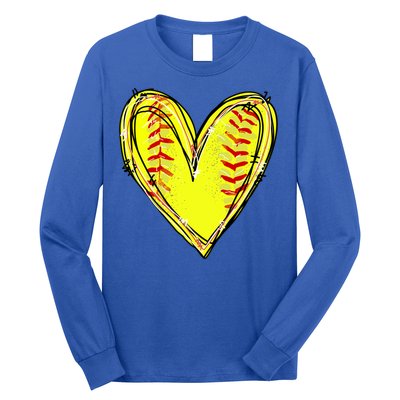 Softball Heart Softball Game Day Softball Mom Lovers Gift Long Sleeve Shirt