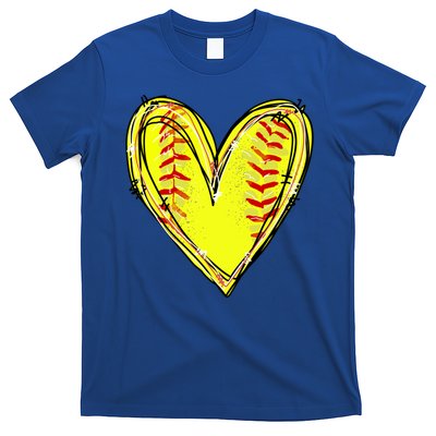 Softball Heart Softball Game Day Softball Mom Lovers Gift T-Shirt