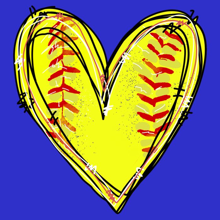 Softball Heart Softball Game Day Softball Mom Lovers Gift V-Neck T-Shirt