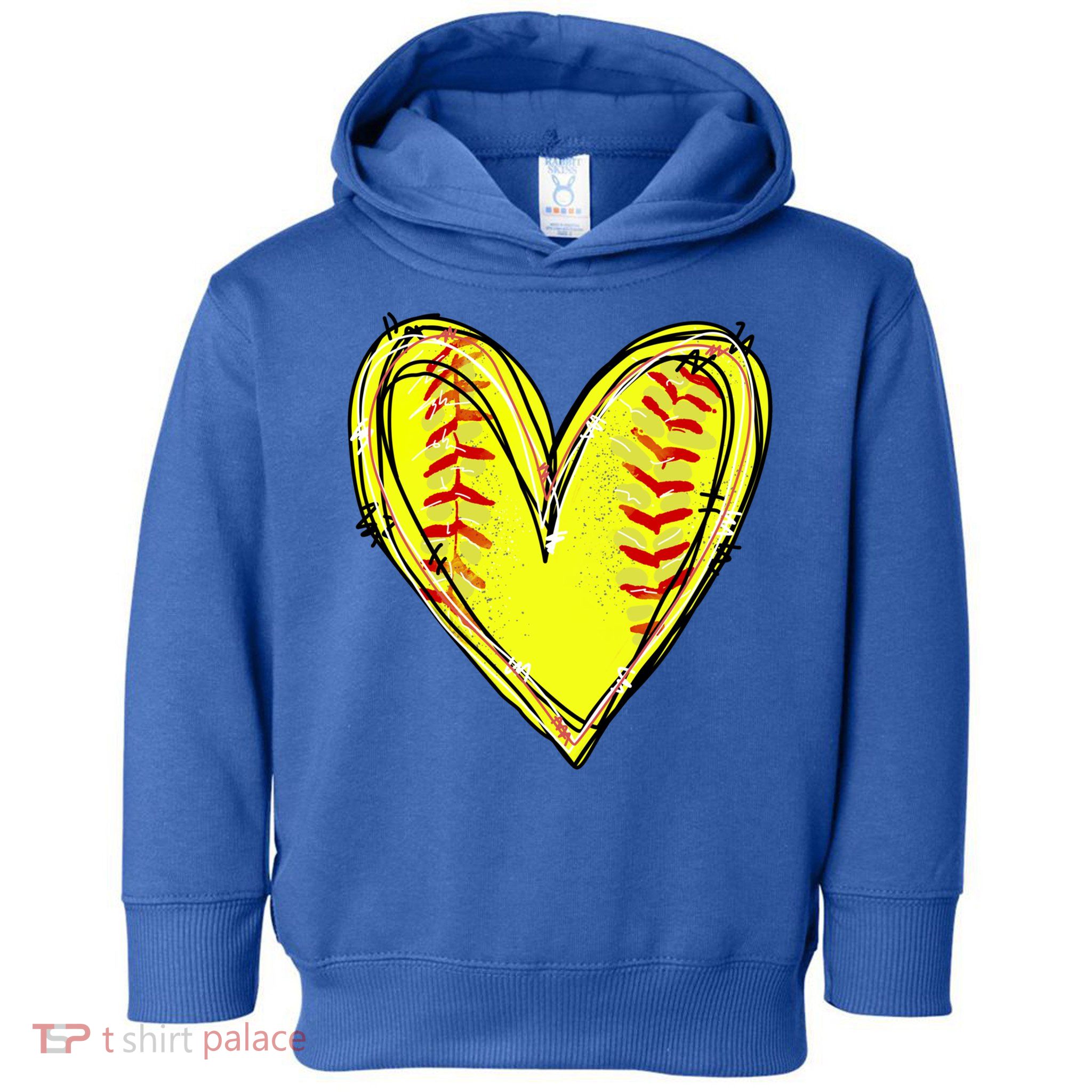 Softball Heart Softball Game Day Softball Mom Lovers Gift Toddler Hoodie