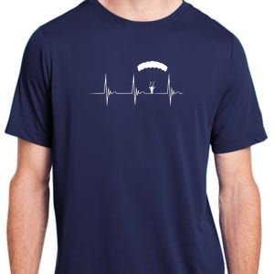 Skydiving Heartbeat Skydiver Skydive EKG Pulse Jump Adult ChromaSoft Performance T-Shirt