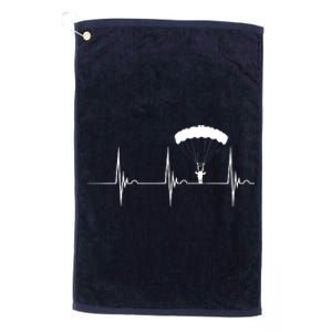 Skydiving Heartbeat Skydiver Skydive EKG Pulse Jump Platinum Collection Golf Towel