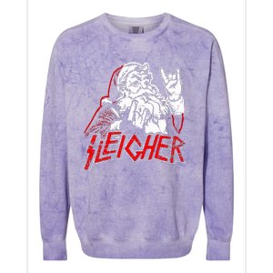 Sleigher Hail Santa Heavy Metal Christmas Colorblast Crewneck Sweatshirt