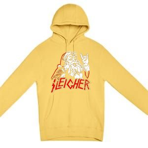 Sleigher Hail Santa Heavy Metal Christmas Premium Pullover Hoodie