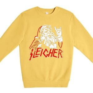 Sleigher Hail Santa Heavy Metal Christmas Premium Crewneck Sweatshirt