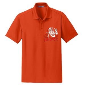 Sleigher Hail Santa Heavy Metal Christmas Dry Zone Grid Polo