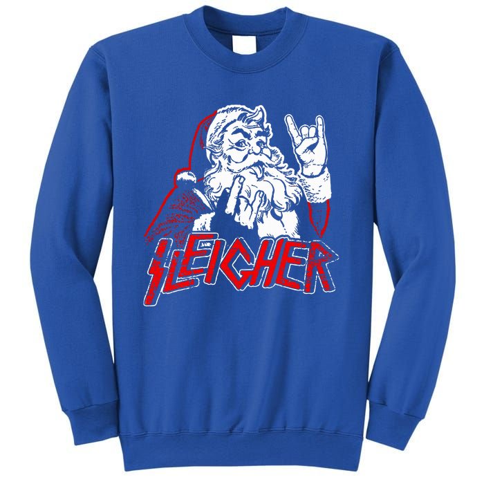 Sleigher Hail Santa Heavy Metal Christmas Sweatshirt