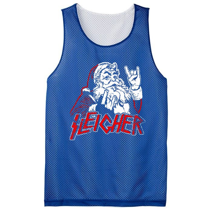 Sleigher Hail Santa Heavy Metal Christmas Mesh Reversible Basketball Jersey Tank