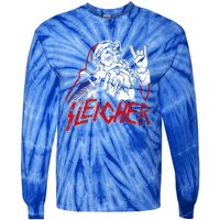 Sleigher Hail Santa Heavy Metal Christmas Tie-Dye Long Sleeve Shirt