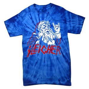 Sleigher Hail Santa Heavy Metal Christmas Tie-Dye T-Shirt