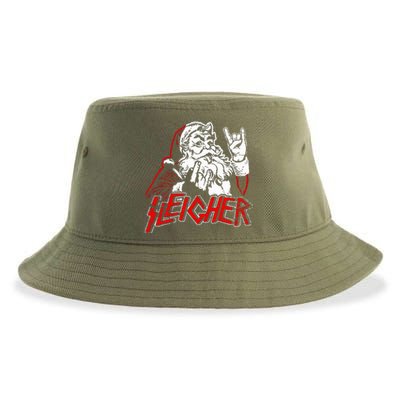 Sleigher Hail Santa Heavy Metal Christmas Sustainable Bucket Hat