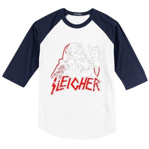 Sleigher Hail Santa Heavy Metal Christmas Baseball Sleeve Shirt