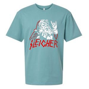 Sleigher Hail Santa Heavy Metal Christmas Sueded Cloud Jersey T-Shirt