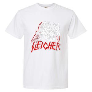 Sleigher Hail Santa Heavy Metal Christmas Garment-Dyed Heavyweight T-Shirt