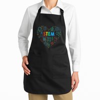 Stem Heart Science Technology Engineering Math Teachers Full-Length Apron With Pockets