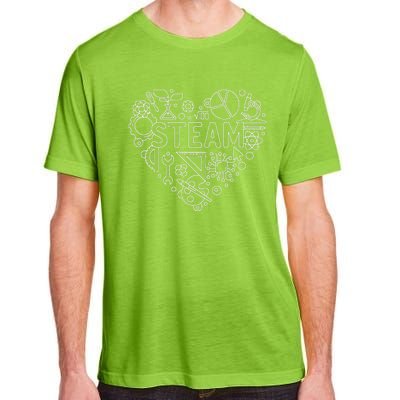 Steam Heart Shape Back To School Stem Teacher Science Fan Adult ChromaSoft Performance T-Shirt