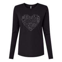 Steam Heart Shape Back To School Stem Teacher Science Fan Womens Cotton Relaxed Long Sleeve T-Shirt