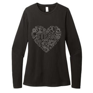 Steam Heart Shape Back To School Stem Teacher Science Fan Womens CVC Long Sleeve Shirt