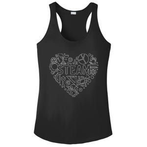 Steam Heart Shape Back To School Stem Teacher Science Fan Ladies PosiCharge Competitor Racerback Tank