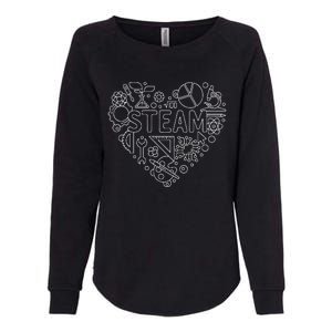 Steam Heart Shape Back To School Stem Teacher Science Fan Womens California Wash Sweatshirt