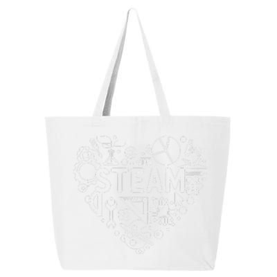 Steam Heart Shape Back To School Stem Teacher Science Fan 25L Jumbo Tote