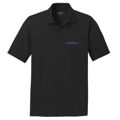 Ski Heartbeat Skiing Enthusiast Gift PosiCharge RacerMesh Polo