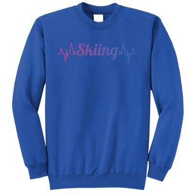 Ski Heartbeat Skiing Enthusiast Gift Sweatshirt