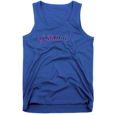 Ski Heartbeat Skiing Enthusiast Gift Tank Top