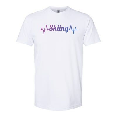 Ski Heartbeat Skiing Enthusiast Gift Softstyle CVC T-Shirt