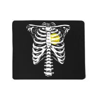 Softball Heart Skeleton Rib Cage Halloween Love Softball Mousepad