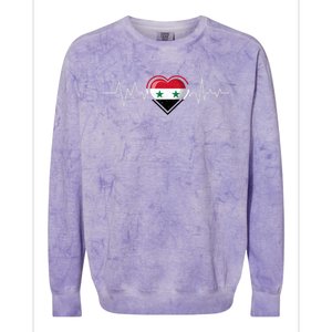 Syrian Heartbeat Syria Flag Gift Colorblast Crewneck Sweatshirt