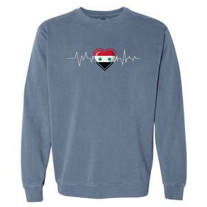 Syrian Heartbeat Syria Flag Gift Garment-Dyed Sweatshirt