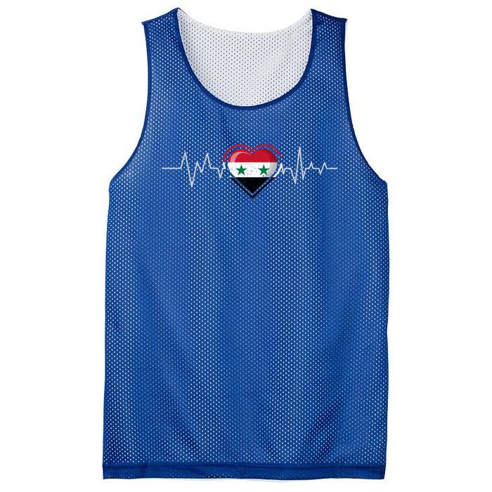 Syrian Heartbeat Syria Flag Gift Mesh Reversible Basketball Jersey Tank