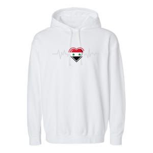 Syrian Heartbeat Syria Flag Gift Garment-Dyed Fleece Hoodie