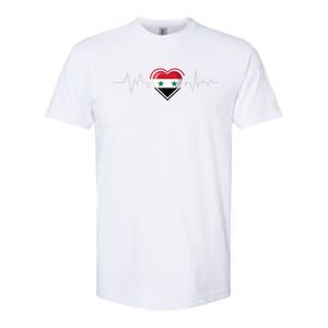 Syrian Heartbeat Syria Flag Gift Softstyle CVC T-Shirt