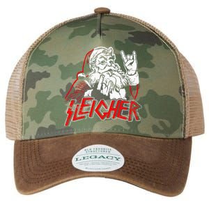 Sleigher Hail Santa Heavy Metal Christmas Legacy Tie Dye Trucker Hat