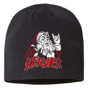 Sleigher Hail Santa Heavy Metal Christmas Sustainable Beanie