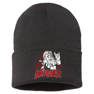 Sleigher Hail Santa Heavy Metal Christmas Sustainable Knit Beanie