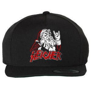 Sleigher Hail Santa Heavy Metal Christmas Wool Snapback Cap