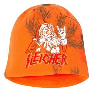 Sleigher Hail Santa Heavy Metal Christmas Kati - Camo Knit Beanie