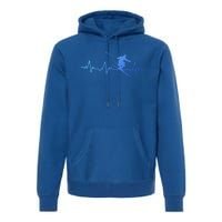 Ski Heartbeat Skiing Cool Gift Cute Gift Premium Hoodie