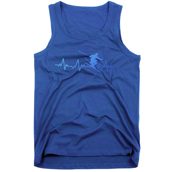 Ski Heartbeat Skiing Cool Gift Cute Gift Tank Top